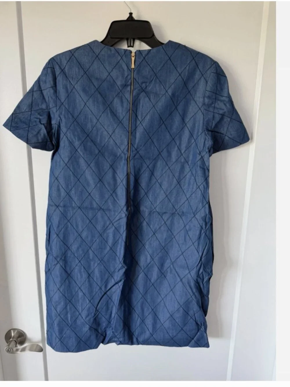 NEW Kate Spade New York Quilted Chambray Denim Shift Dress Size 4